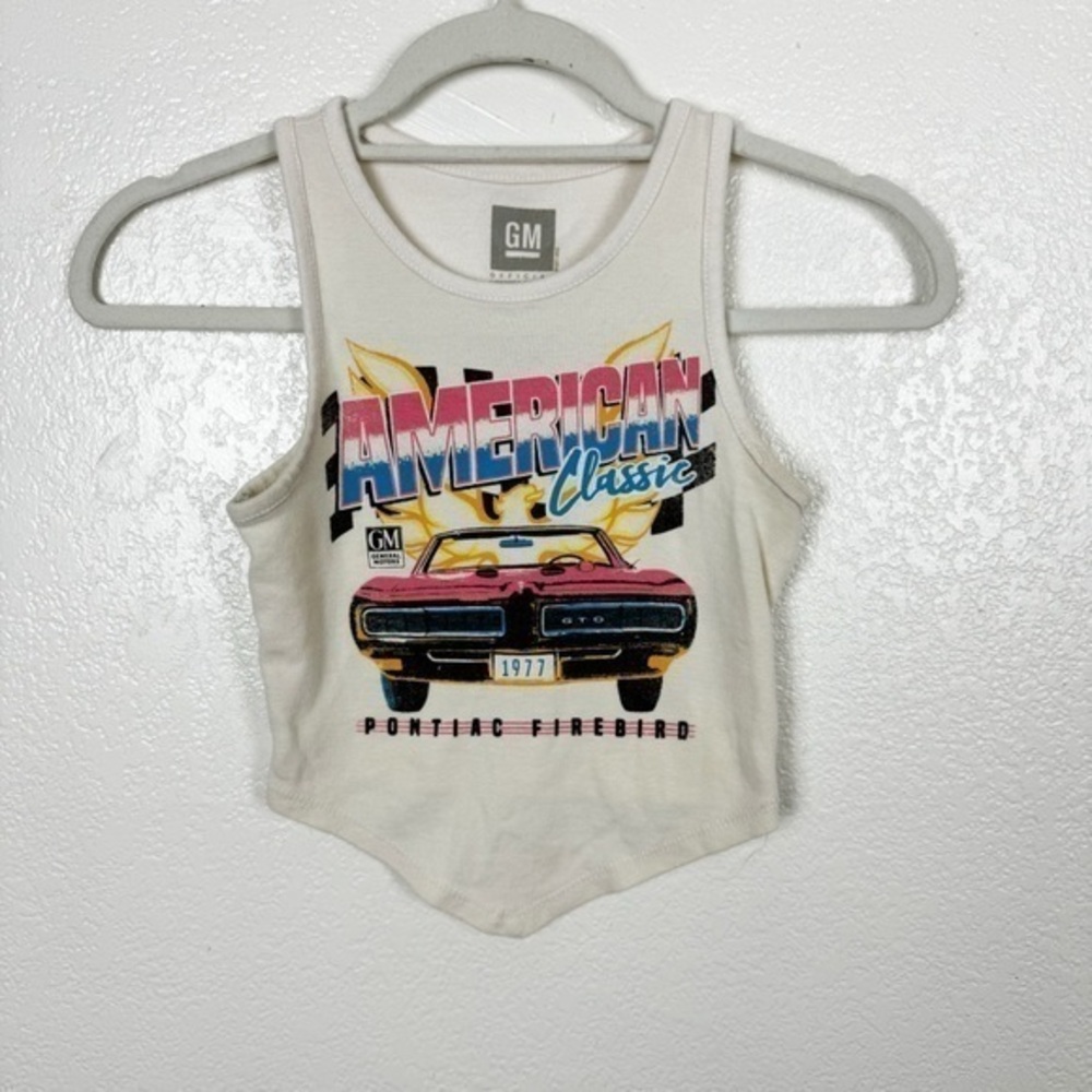 GM Official American Classic Pontiac Firebird Cream Crop Tank Size XS
